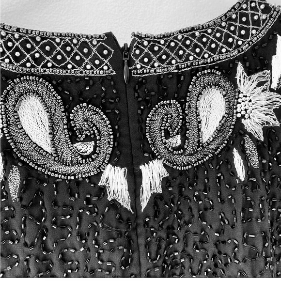 Drapers&damons sequin beaded silk evening top back zipper size PS - Picture 4 of 7